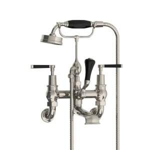 Lefroy Brooks Mackintosh Bateria wannowa ścienna z zestawem prysznicowym Silver Nickel MB1166NK