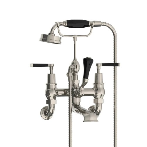 Lefroy Brooks Mackintosh Bateria wannowa ścienna z zestawem prysznicowym Silver Nickel MB1166NK