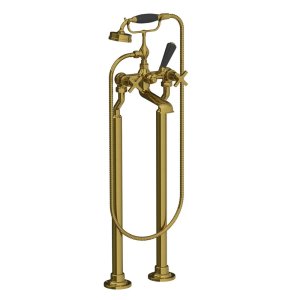 Lefroy Brooks Mackintosh Bateria wannowa wolnostojąca z zestawem prysznicowym Antique Gold MH1144AG