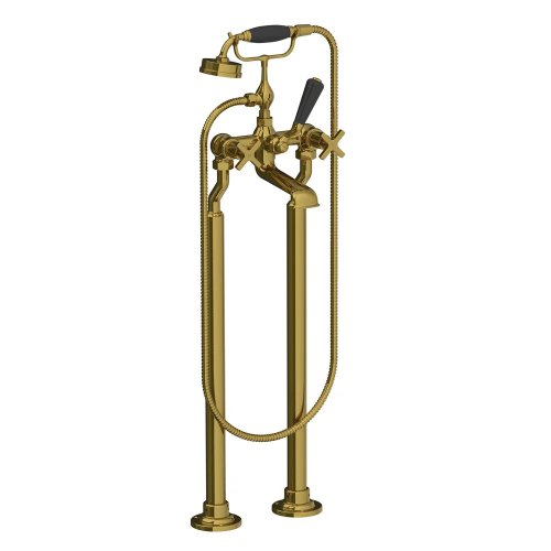 Lefroy Brooks Mackintosh Bateria wannowa wolnostojąca z zestawem prysznicowym Antique Gold MH1144AG