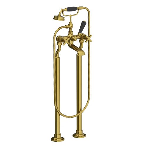 Lefroy Brooks Mackintosh Bateria wannowa wolnostojąca z zestawem prysznicowym Polished Brass MH1144PB