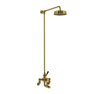 Lefroy Brooks Mackintosh Bateria wannowa termostatyczna 2-otworowa z deszczownicą Ø 197 mm Antique Gold WMMK8822AG