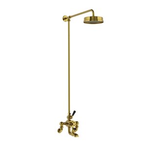 Lefroy Brooks Mackintosh Bateria wannowa termostatyczna 2-otworowa z deszczownicą Ø 197 mm Polished Brass WMMK8822PB