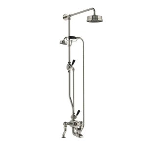 Lefroy Brooks Mackintosh Bateria wannowa termostatyczna 2-otworowa z deszczownicą Ø 154 mm i zestawem prysznicowym Silver Nickel DMMK8824NK