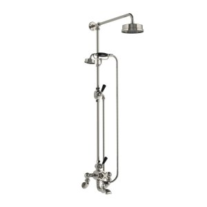 Lefroy Brooks Mackintosh Bateria wannowa termostatyczna 2-otworowa z deszczownicą Ø 154 mm i zestawem prysznicowym Silver Nickel WMMK8824NK