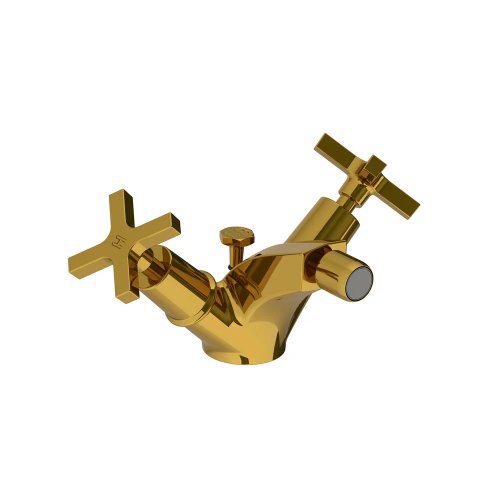 Lefroy Brooks Mackintosh Bateria bidetowa z korkiem automatycznym Antique Gold MH1195AG