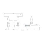 Lefroy Brooks Mackintosh Bateria wannowa 2-otworowa ścienna Chrom ML1151CP