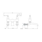 Lefroy Brooks Mackintosh Bateria wannowa 2-otworowa ścienna Chrom MB1151CP