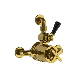 Lefroy Brooks Mackintosh Bateria termostatyczna natryskowa z zaworem ciśnieniowym na jednodrożna Polished Brass MK8725PB