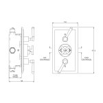 Lefroy Brooks Mackintosh Bateria termostatyczna natryskowa podtynkowa 2-drożna Polished Brass MB8736PB