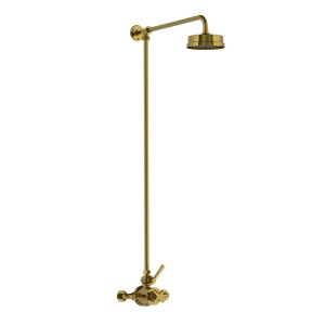 Lefroy Brooks Mackintosh Bateria natryskowa termostatyczna 2-otworowa z deszczownicą Ø 154 mm Antique Gold ML8701AG