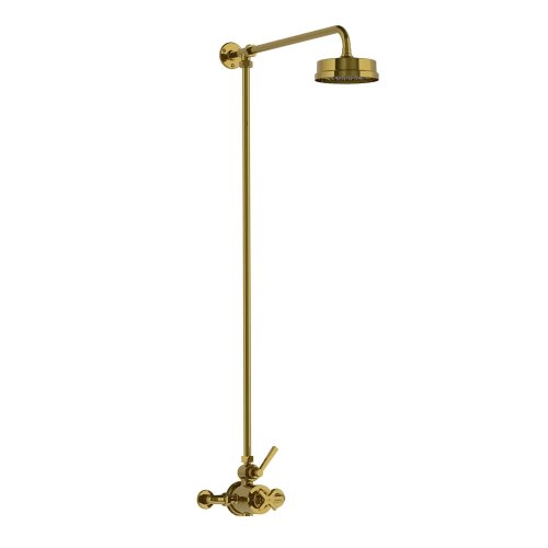 Lefroy Brooks Mackintosh Bateria natryskowa termostatyczna 2-otworowa z deszczownicą Ø 154 mm Antique Gold ML8701AG