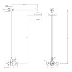 Lefroy Brooks Mackintosh Bateria natryskowa termostatyczna 2-otworowa z deszczownicą Ø 154 mm Chrom MB8701CP