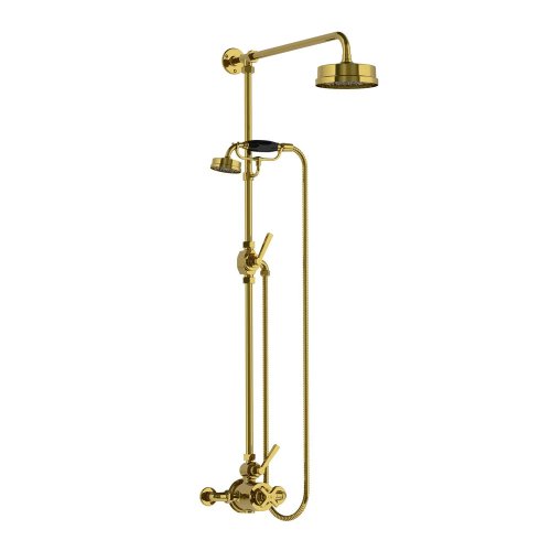 Lefroy Brooks Mackintosh Bateria natryskowa termostatyczna 2-otworowa z deszczownicą Ø 154 mm Polished Brass ML8703PB