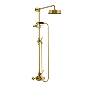 Lefroy Brooks Mackintosh Bateria natryskowa termostatyczna 2-otworowa z deszczownicą Ø 197 mm Polished Brass ML8704PB
