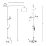 Lefroy Brooks Mackintosh Bateria natryskowa termostatyczna 2-otworowa z deszczownicą Ø 154 mm Chrom MB8703CP
