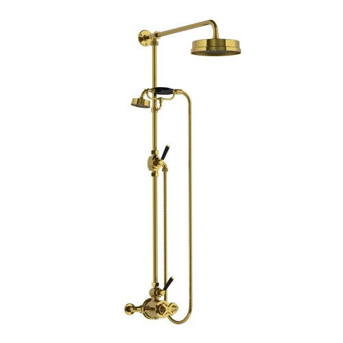 Lefroy Brooks Mackintosh Bateria natryskowa termostatyczna 2-otworowa z deszczownicą Ø 197 mm Polished Brass MB8704PB