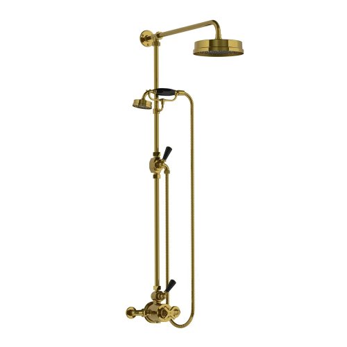 Lefroy Brooks Mackintosh Bateria natryskowa termostatyczna 2-otworowa z deszczownicą Ø 197 mm Antique Gold MK8704AG