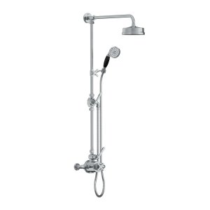 Lefroy Brooks Mackintosh Bateria natryskowa termostatyczna 2-otworowa z deszczownicą Ø 154 mm oraz ze słuchawką na ruchomym uchwycie Chrom ML8743CP