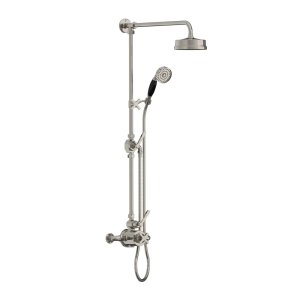 Lefroy Brooks Mackintosh Bateria natryskowa termostatyczna 2-otworowa z deszczownicą Ø 154 mm oraz ze słuchawką na ruchomym uchwycie Silver Nickel ML8743NK