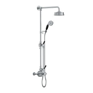 Lefroy Brooks Mackintosh Bateria natryskowa termostatyczna 2-otworowa z deszczownicą Ø 154 mm oraz ze słuchawką na ruchomym uchwycie Chrom MB8743CP