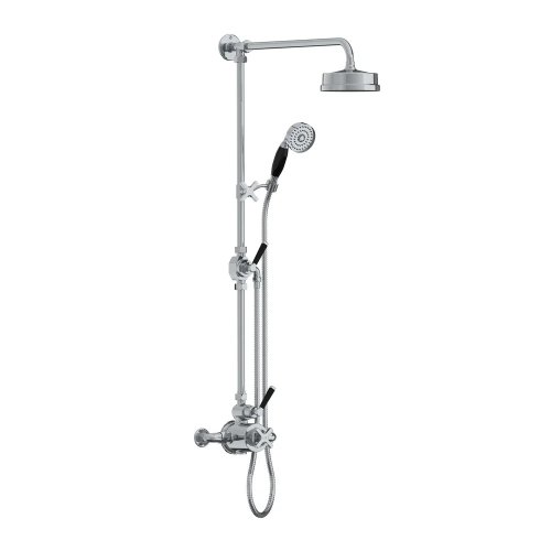 Lefroy Brooks Mackintosh Bateria natryskowa termostatyczna 2-otworowa z deszczownicą Ø 154 mm oraz ze słuchawką na ruchomym uchwycie Chrom MB8743CP