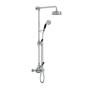 Lefroy Brooks Mackintosh Bateria natryskowa termostatyczna 2-otworowa z deszczownicą Ø 154 mm oraz ze słuchawką na ruchomym uchwycie Chrom MK8743CP
