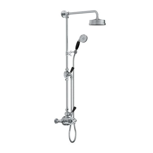 Lefroy Brooks Mackintosh Bateria natryskowa termostatyczna 2-otworowa z deszczownicą Ø 154 mm oraz ze słuchawką na ruchomym uchwycie Chrom MK8743CP
