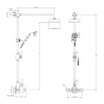 Lefroy Brooks Mackintosh Bateria natryskowa termostatyczna 2-otworowa z deszczownicą Ø 154 mm oraz ze słuchawką na ruchomym uchwycie Chrom MK8743CP