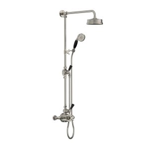 Lefroy Brooks Mackintosh Bateria natryskowa termostatyczna 2-otworowa z deszczownicą Ø 154 mm oraz ze słuchawką na ruchomym uchwycie Silver Nickel MK8743NK