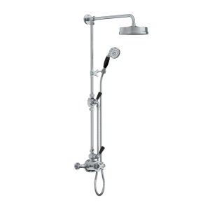 Lefroy Brooks Mackintosh Bateria natryskowa termostatyczna 2-otworowa z deszczownicą Ø 197 mm oraz ze słuchawką na ruchomym uchwycie Chrom MK8744CP