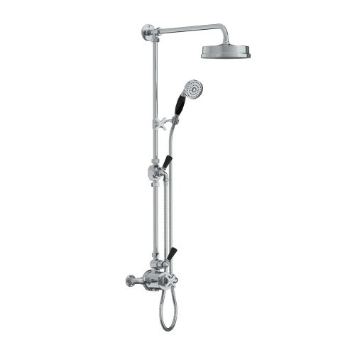 Lefroy Brooks Mackintosh Bateria natryskowa termostatyczna 2-otworowa z deszczownicą Ø 197 mm oraz ze słuchawką na ruchomym uchwycie Chrom MK8744CP