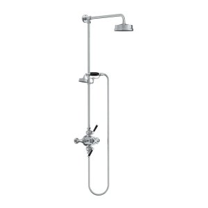 Lefroy Brooks Mackintosh Bateria natryskowa termostatyczna 2-otworowa z deszczownicą Ø 154 mm oraz ze słuchawką na kolumnie Chrom MB8741CP