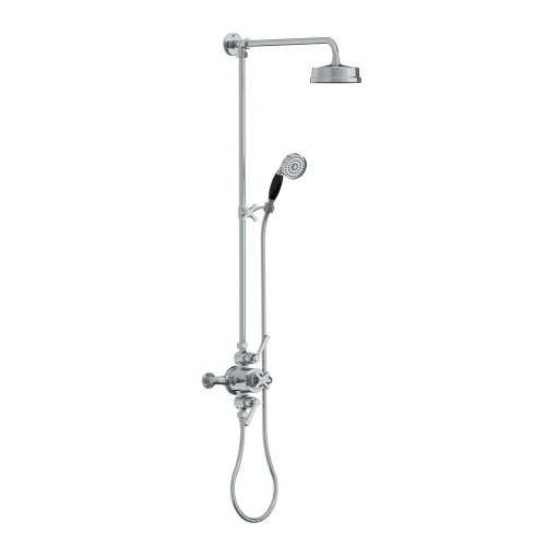 Lefroy Brooks Mackintosh Bateria natryskowa termostatyczna 2-otworowa z deszczownicą Ø 154 mm oraz ze słuchawką na kolumnie Chrom ML8753CP