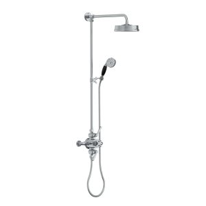 Lefroy Brooks Mackintosh Bateria natryskowa termostatyczna 2-otworowa z deszczownicą Ø 197 mm oraz ze słuchawką na kolumnie Chrom ML8754CP