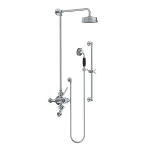 Lefroy Brooks Mackintosh Bateria natryskowa termostatyczna 3-otworowa z deszczownicą Ø 154 mm oraz ze słuchawką na drążku Chrom ML8748CP