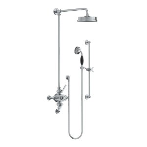 Lefroy Brooks Mackintosh Bateria natryskowa termostatyczna 3-otworowa z deszczownicą Ø 197 mm oraz ze słuchawką na drążku Chrom ML8749CP