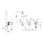 Remer Atelier Bateria natryskowa podtynkowa z zestawem natryskowym 3-drożna - element zewnętrzny Chrom AL97D3PWB
