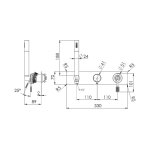 Remer Atelier Bateria natryskowa podtynkowa z zestawem natryskowym 3-drożna - element zewnętrzny Chrom AL97D3WB
