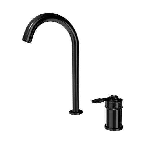 Remer Atelier Bateria umywalkowa jednouchwytowa wysoka dwuotworowa Brushed Black Chrome AL57LCFP