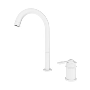 Remer Atelier Bateria umywalkowa jednouchwytowa wysoka dwuotworowa Matt White AL57LBO