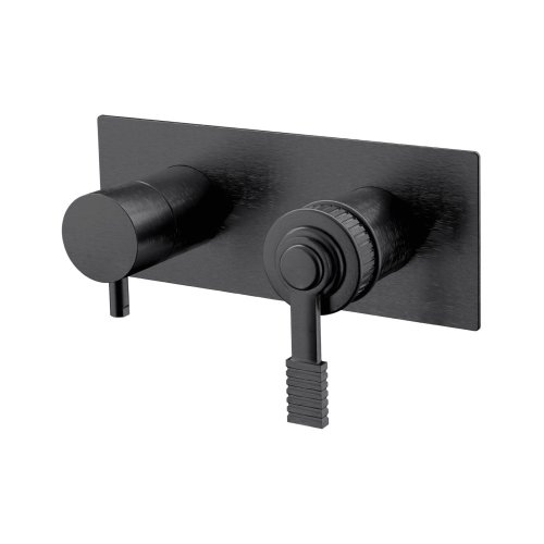 Remer Atelier Bateria wannowo-natryskowa podtynkowa 2-drożna - element zewnętrzny Brushed Black Chrome AL92ZWBCFP