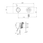 Remer Atelier Bateria wannowo-natryskowa podtynkowa 2-drożna - element zewnętrzny Brushed Black Chrome AL92ZWBCFP