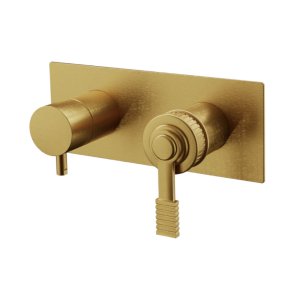 Remer Atelier Bateria wannowo-natryskowa podtynkowa 2-drożna - element zewnętrzny Brushed Gold AL92ZWBBG