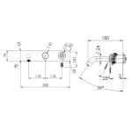 Remer Atelier Bateria wannowo-natryskowa podtynkowa 2-drożna - element zewnętrzny Chrom AL54D2WB