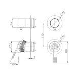 Remer Atelier Bateria wannowo-natryskowa podtynkowa 2-drożna - element zewnętrzny Chrom AL92PWB