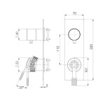 Remer Atelier Bateria wannowo-natryskowa podtynkowa 2-drożna - element zewnętrzny Chrom AL92WB