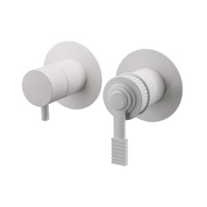 Remer Atelier Bateria wannowo-natryskowa podtynkowa 3-drożna - element zewnętrzny Matt White AL93ZPWBBO