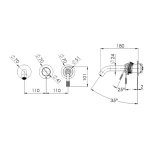 Remer Atelier Bateria wannowo-natryskowa podtynkowa 3-drożna - element zewnętrzny Chrom AL54D3PWB