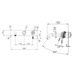 Remer Atelier Bateria wannowo-natryskowa podtynkowa 3-drożna - element zewnętrzny Chrom AL54D3WB